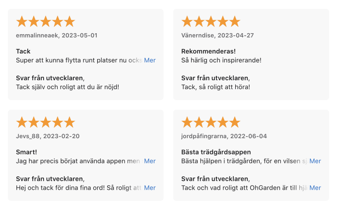 Betyg från appstore