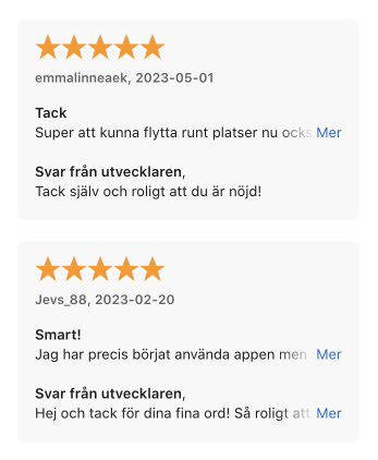 Betyg från appstore