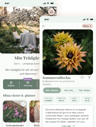 Stillbilder på OhGarden-appen